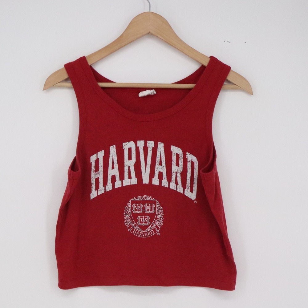 Harvard Tank Top Womens L Red NCAA Grayson Threads Excellent
